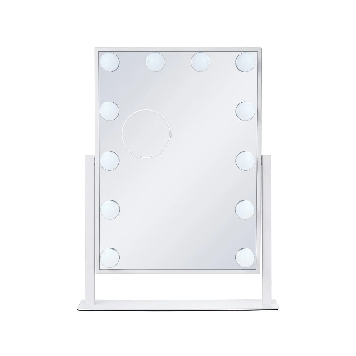 VEVOR Hollywood Makeup Mirror with Lighting, 12 Dimmable Bulbs and 3 Light Modes, with Detachable 5× Magnification, Touch Control and 360° Rotation (41 × 30 cm, White)