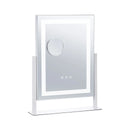 VEVOR LED grima spogulis ar apgaismojumu, 3 gaismas režīmiem, 5× palielinājuma spoguli, skārienvadību un 360° rotāciju (41 × 30 cm, balts)