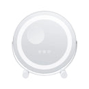 VEVOR apaļš LED grima spogulis ar apgaismojumu, 30 cm spogulis ar 3 gaismas režīmiem, 5× palielinājumu, skārienvadību un 360° rotāciju tualetes galdam (balts)