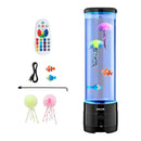 Sensorā burbuļu caurules lampa ar 16 tālvadības krāsu režīmiem, ūdens un zivju efekts, 382 mm