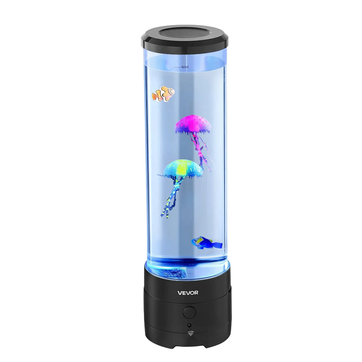 VEVORi anduriga mullilamp kaladega, 382 mm, 16 värvi, kaugjuhtimispuldiga, LED-veelamp Bluetooth-kõlariga ja valge müra funktsiooniga