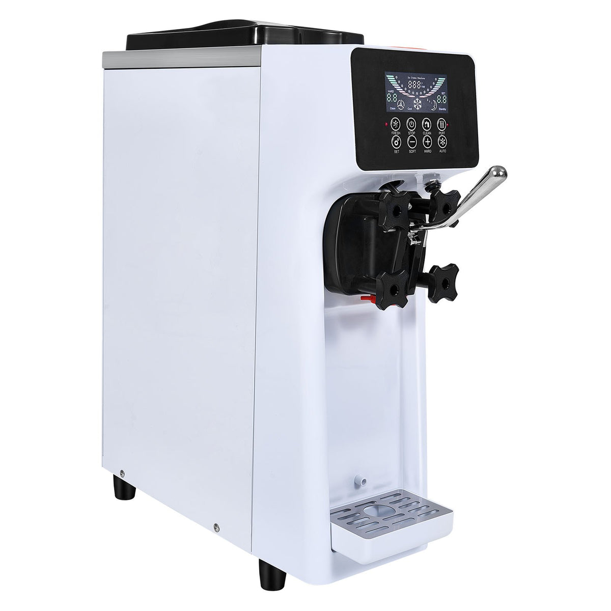 VEVOR Soft Ice Cream Machine 10 l/h, Single Flavour, Countertop Model with LCD Panel