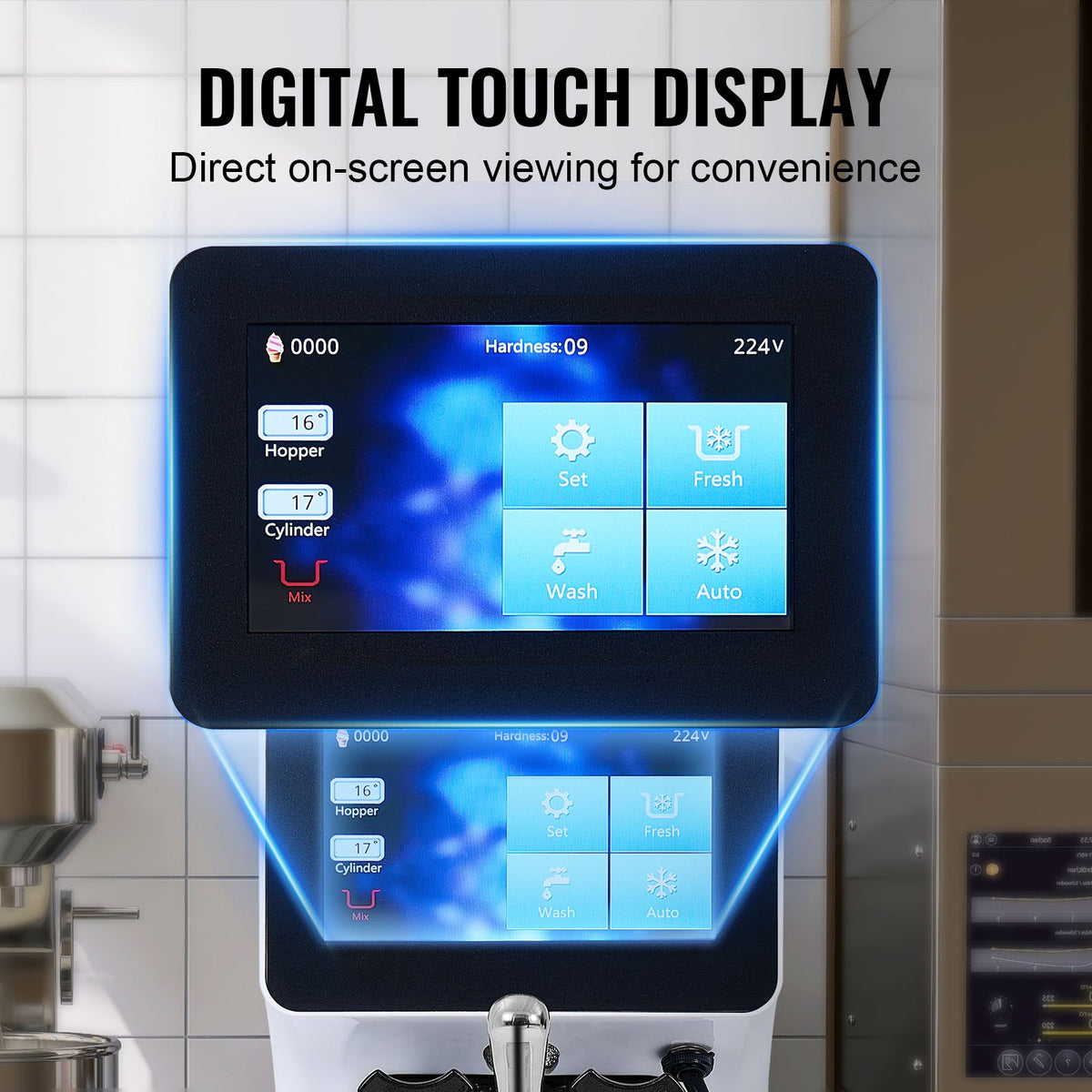VEVOR Soft Ice Cream Machine 10 l/h, Single Flavour, Countertop Model