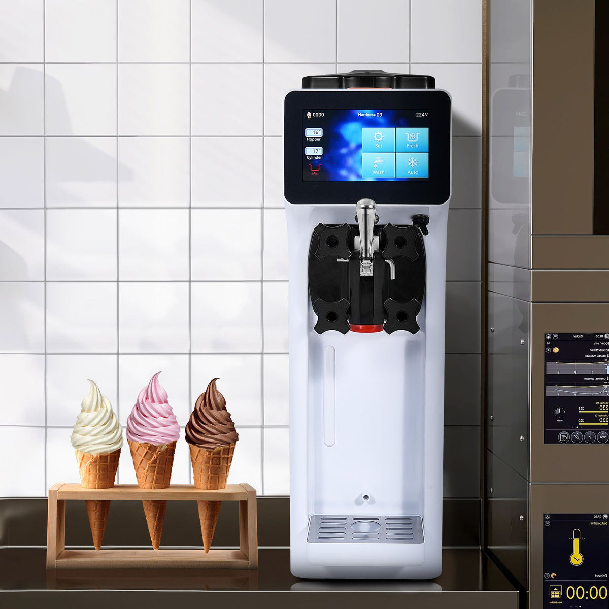 VEVOR Soft Ice Cream Machine 10 l/h, Single Flavour, Countertop Model
