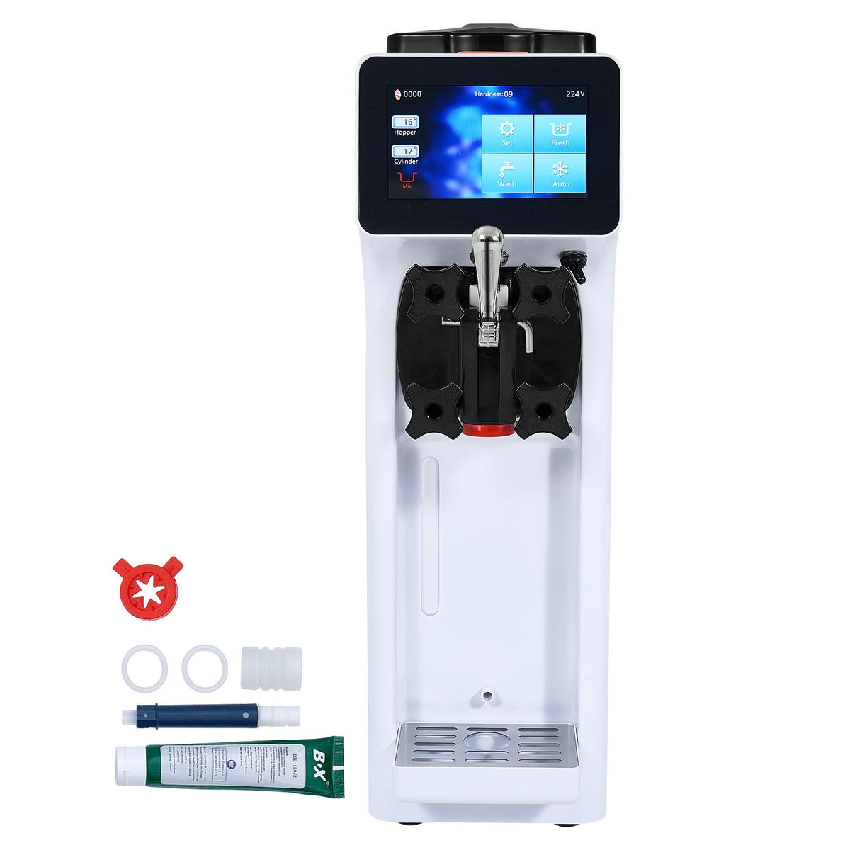 VEVOR Soft Ice Cream Machine 10 l/h, Single Flavour, Countertop Model