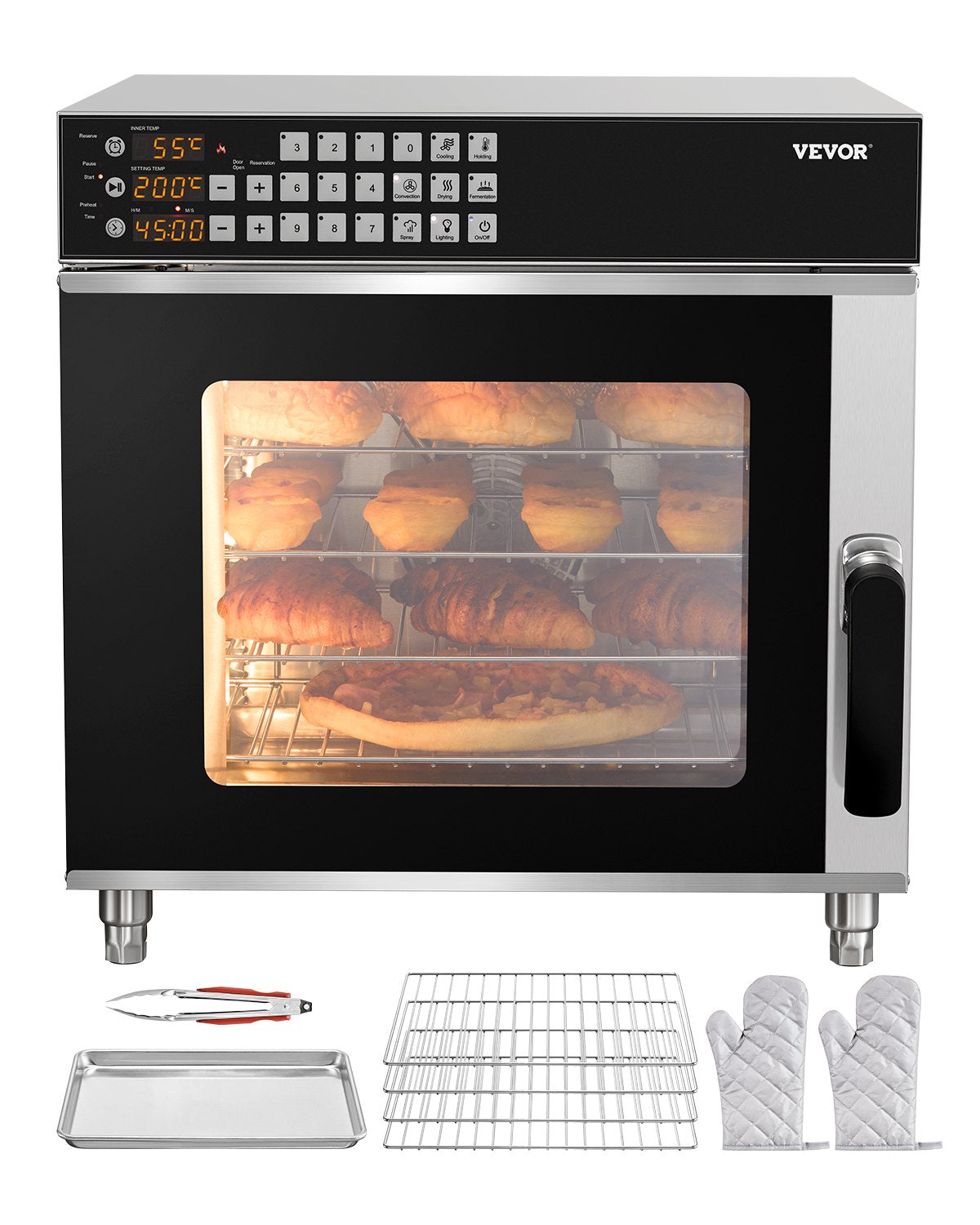 VEVOR Commercial Convection Oven 58 l, Stainless Steel, Countertop