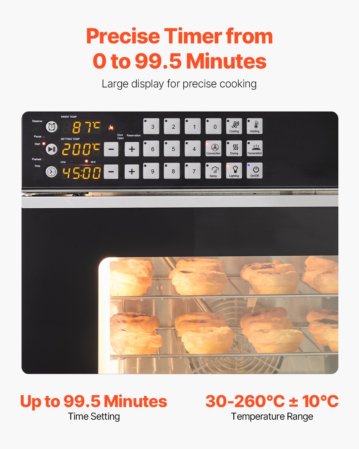 VEVOR Commercial Convection Oven 58 l, Stainless Steel, Countertop