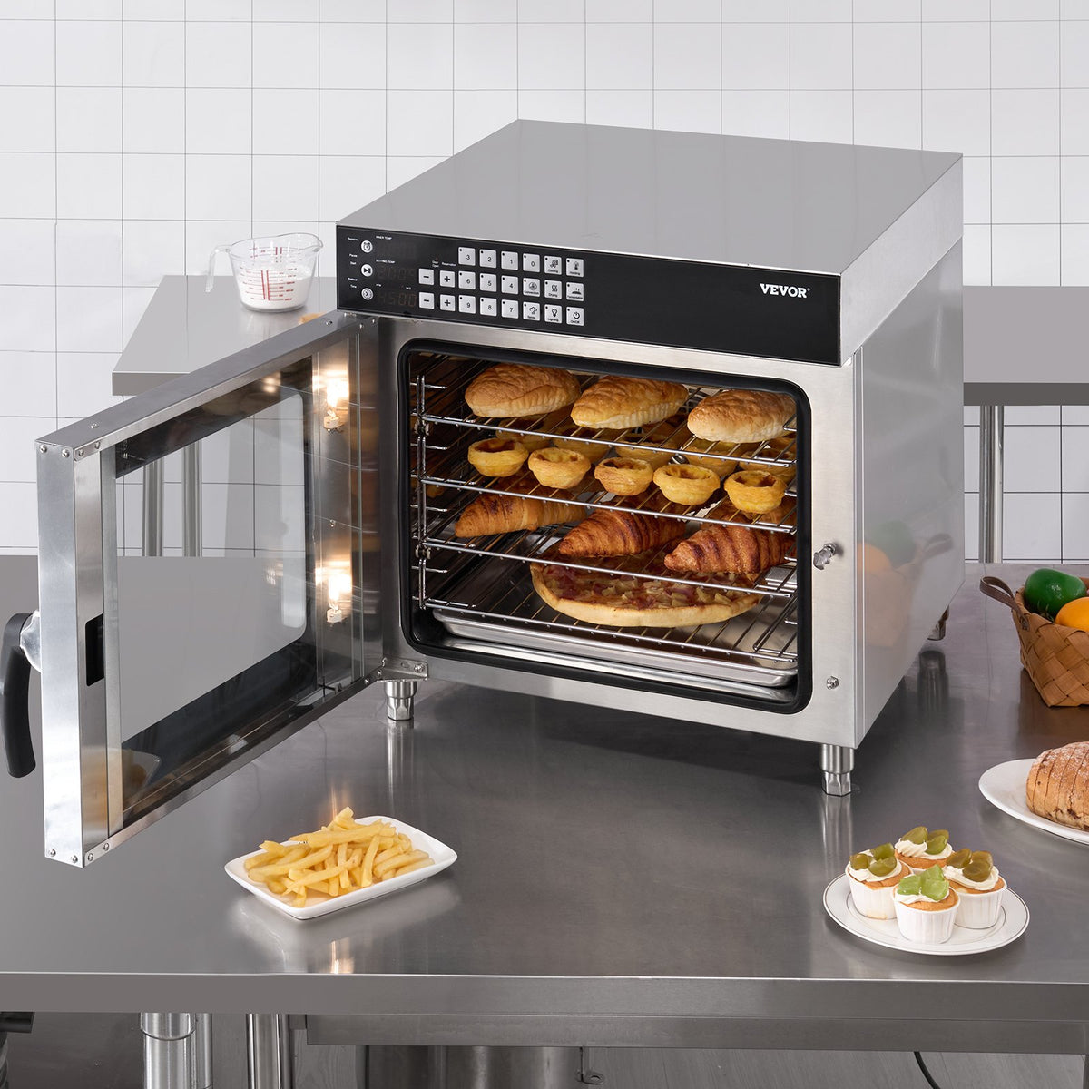 VEVOR Commercial Convection Oven 58 l, Stainless Steel, Countertop