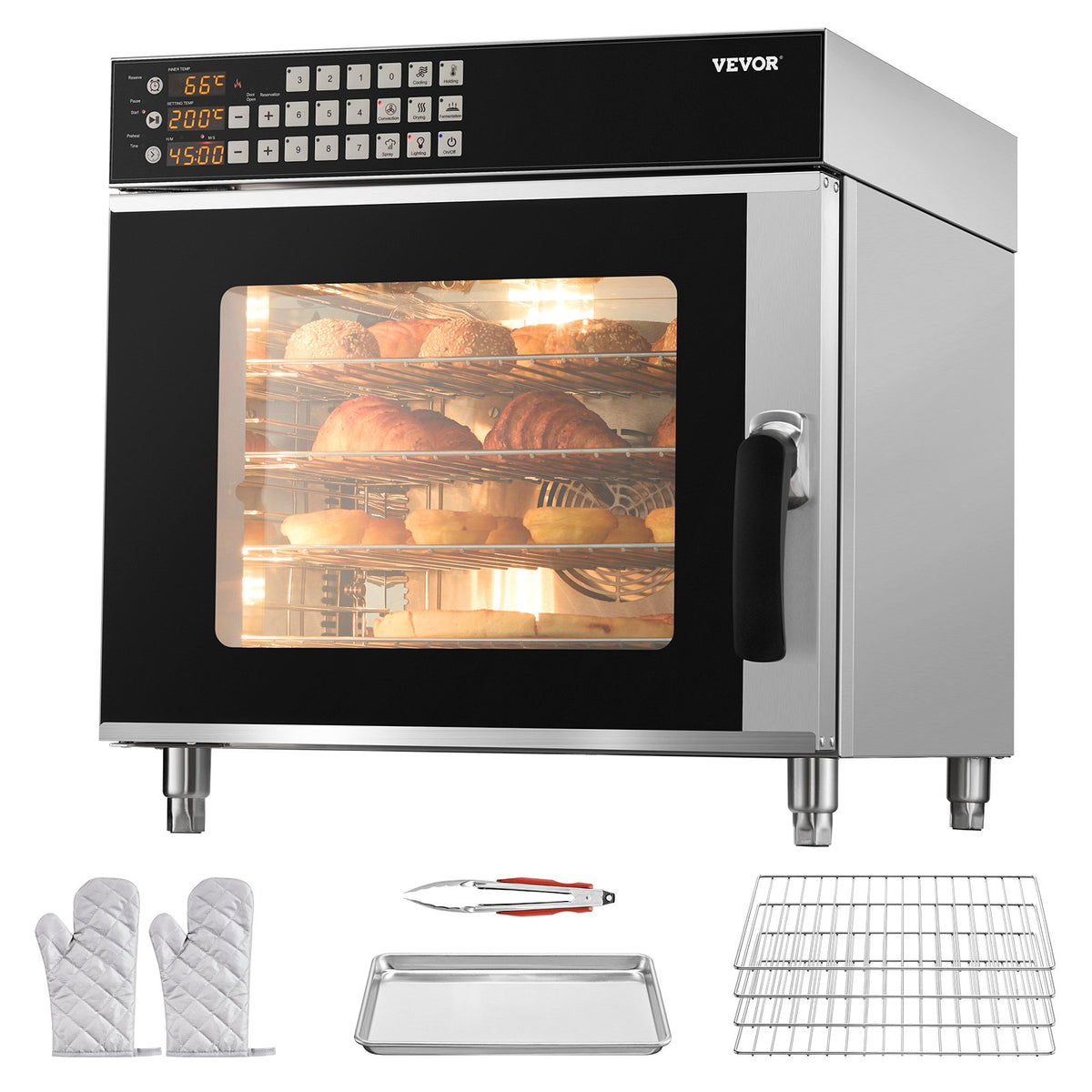 VEVOR Commercial Convection Oven 58 l, Stainless Steel, Countertop