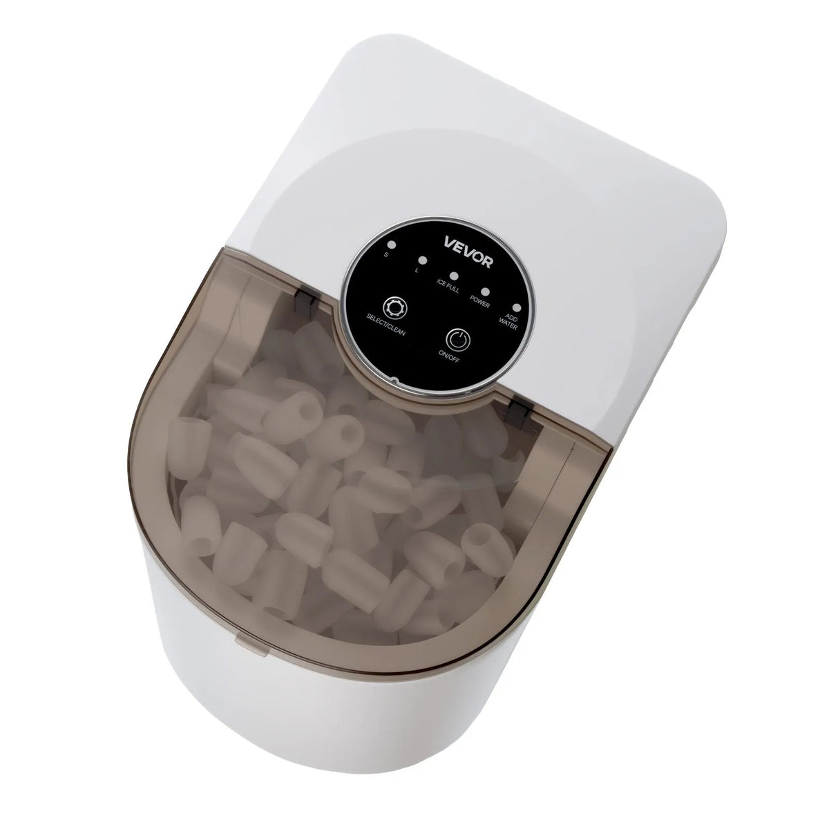 VEVOR Countertop Ice Maker 11.8 kg/24 h, 7 Bullet Ice Cubes in 6 Minutes, 2 Sizes, Self-Cleaning