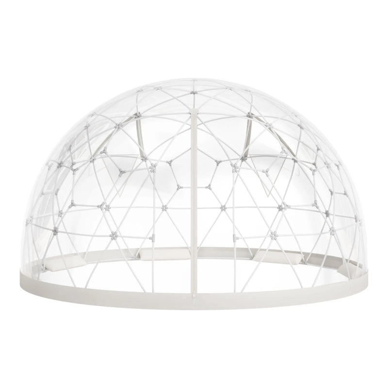 Dārza kupolveida telts, 3,6 × 2,2 m caurspīdīga āra burbuļtelts 4–7 personām, laikapstākļu izturīga ģeodēziskā siltumnīcas tipa telts ar logu, PVC iglu terasēm, kempingiem, ballītēm un kāzām