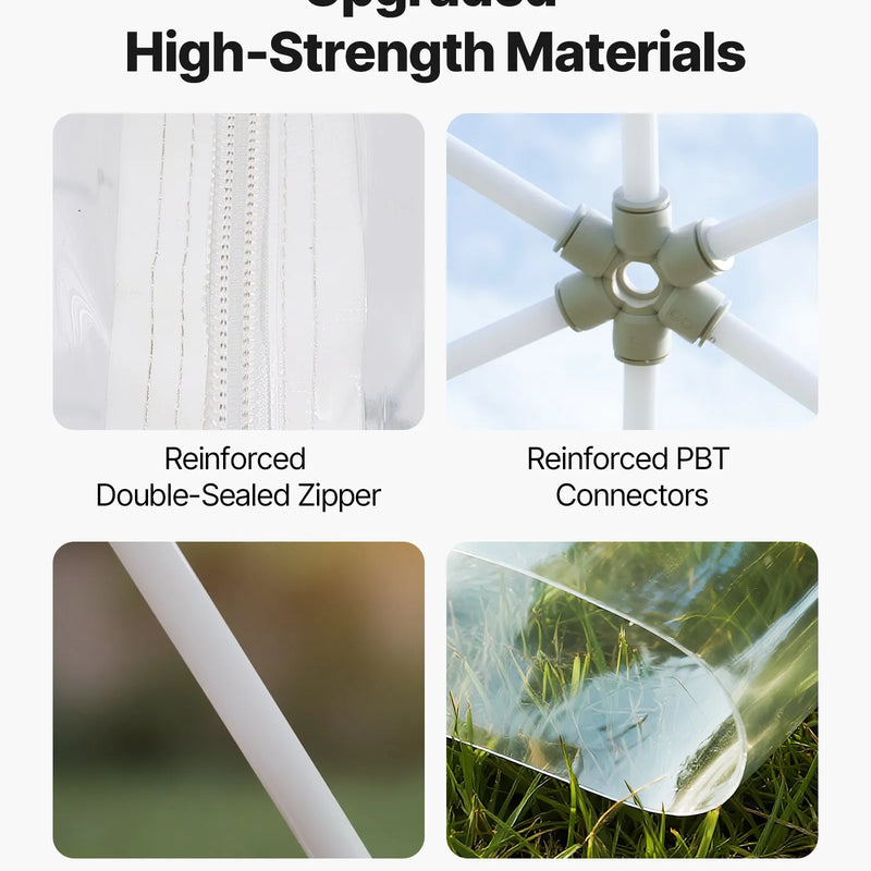 Dārza kupolveida telts, 3,6 × 2,2 m caurspīdīga āra burbuļtelts 4–7 personām, laikapstākļu izturīga ģeodēziskā siltumnīcas tipa telts ar logu, PVC iglu terasēm, kempingiem, ballītēm un kāzām