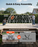 Dārza kupolveida telts, 3,6 × 2,2 m caurspīdīga āra burbuļtelts 4–7 personām, laikapstākļu izturīga ģeodēziskā siltumnīcas tipa telts ar logu, PVC iglu terasēm, kempingiem, ballītēm un kāzām