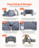 VEVOR uznirstošā lapene ar sieta telti, 3,6 × 3,6 m liela sešstūraina kempinga nojume ar noņemamu jumtu un pārnēsāšanas somu, ātri uzstādāma un pret kukaiņiem droša, sieta tipa saules patvērums 8–10 personām dārzam un terasei, pelēka