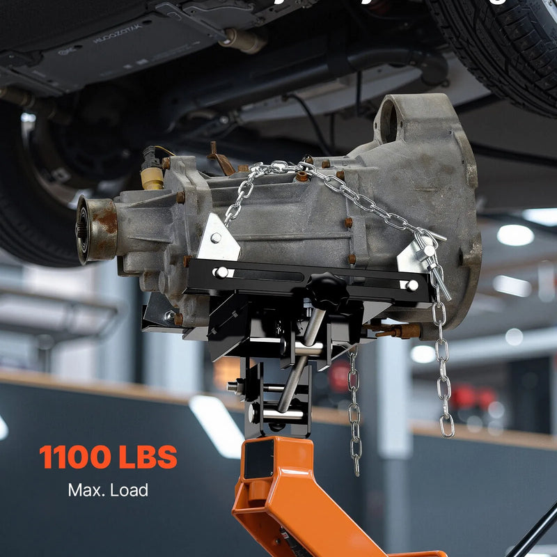 VEVOR transmisijas pacēlāja adapteris, celtspēja 500 kg, smagas slodzes tērauda adapteris automobiļu transmisiju pacelšanai, paredzēts grīdas domkratiem ar 30,48 mm noņemamu balsta asi, lietošanai garāžās un autoservisos