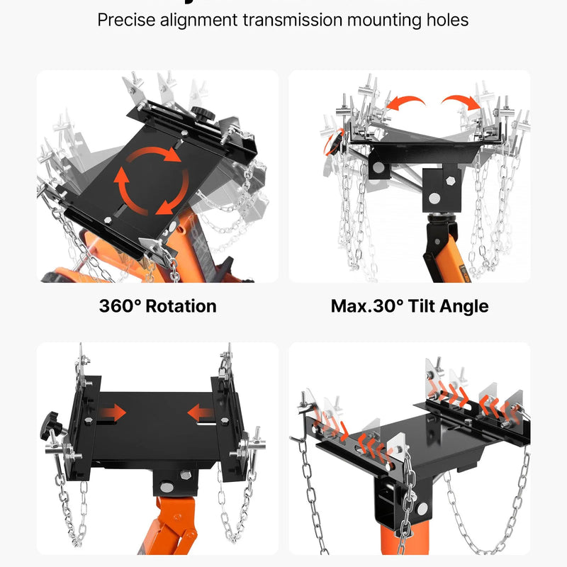 VEVOR transmisijas pacēlāja adapteris, celtspēja 500 kg, smagas slodzes tērauda adapteris automobiļu transmisiju pacelšanai, paredzēts grīdas domkratiem ar 30,48 mm noņemamu balsta asi, lietošanai garāžās un autoservisos