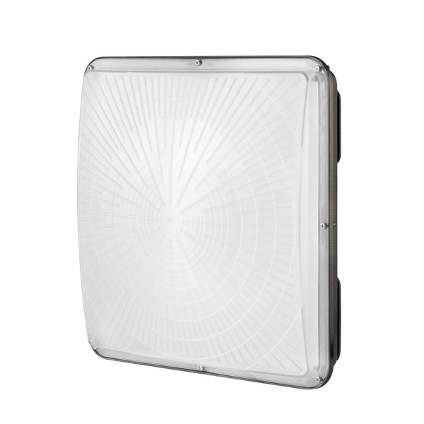 LED griestu gaismeklis, 150 W, 16 500 lm, 5000 K dienasgaisma, komerciālai un industriālai lietošanai, 315 × 315 mm uz virsmas stiprināms griestu apgaismojums degvielas uzpildes stacijām, noliktavām, garāžām, veikaliem un viesnīcām, IP65