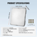 LED griestu gaismeklis, 150 W, 16 500 lm, 5000 K dienasgaisma, komerciālai un industriālai lietošanai, 315 × 315 mm uz virsmas stiprināms griestu apgaismojums degvielas uzpildes stacijām, noliktavām, garāžām, veikaliem un viesnīcām, IP65