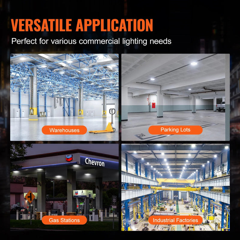 4 gab. LED griestu gaismekļi, 150 W, 16 500 lm, 5000 K dienasgaisma, komerciālai un industriālai lietošanai, 315 × 315 mm uz virsmas stiprināmi griestu gaismekļi degvielas uzpildes stacijām, noliktavām, garāžām, veikaliem un ielām, IP65