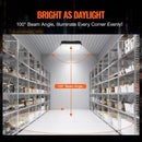 4 gab. LED griestu gaismekļi, 150 W, 16 500 lm, 5000 K dienasgaisma, komerciālai un industriālai lietošanai, 315 × 315 mm uz virsmas stiprināmi griestu gaismekļi degvielas uzpildes stacijām, noliktavām, garāžām, veikaliem un ielām, IP65