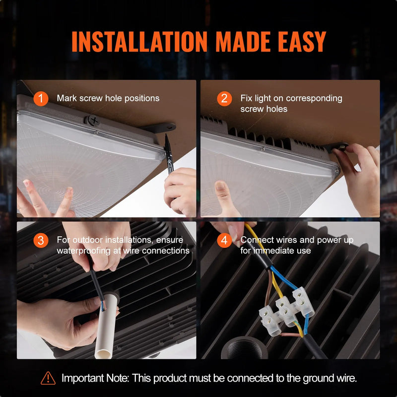 4 gab. LED griestu gaismekļi, 150 W, 16 500 lm, 5000 K dienasgaisma, komerciālai un industriālai lietošanai, 315 × 315 mm uz virsmas stiprināmi griestu gaismekļi degvielas uzpildes stacijām, noliktavām, garāžām, veikaliem un ielām, IP65