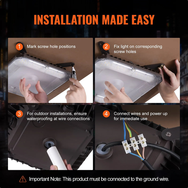 4 gab. LED griestu gaismekļi, 80 W, 8800 lm, 5000 K dienasgaisma, komerciālai un industriālai lietošanai, 256 × 256 mm uz virsmas stiprināmi griestu gaismekļi degvielas uzpildes stacijām, noliktavām, garāžām, veikaliem un ielām, IP65