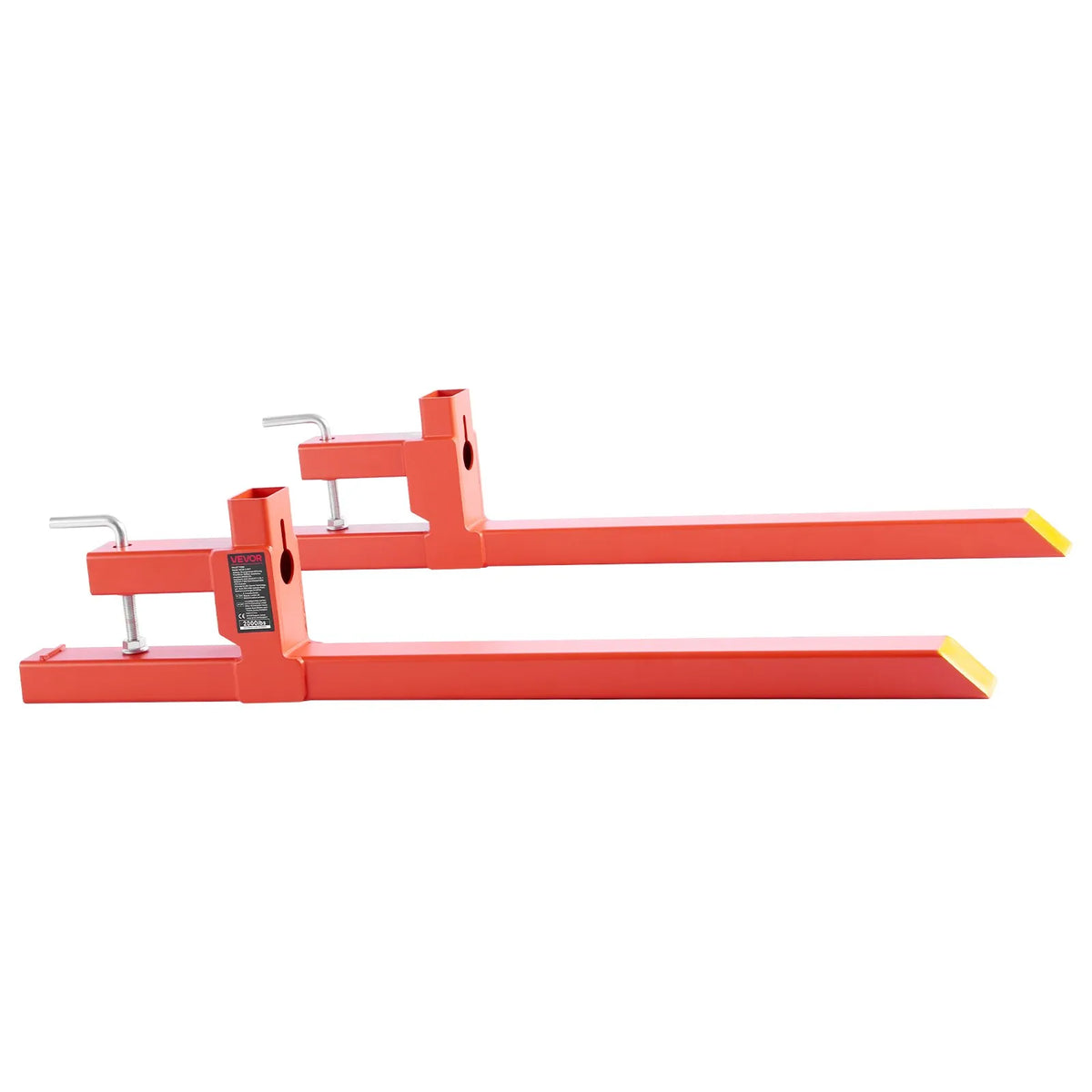 VEVOR Pallet Forks with Attachment, 907 kg Lifting Capacity, 109 cm Total Length, Heavy-Duty Quick-Attach Tractor Forks for Front Loader, Bucket and Mini Loader, Orange