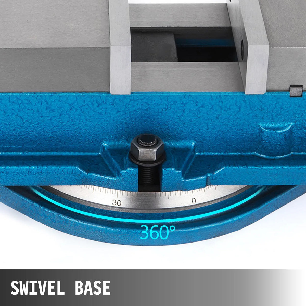 VEVOR 80 mm smagās klases frēzēšanas skrūvspīles ar 360° grozāmu pamatni, augstas precizitātes galda skrūvspīles CNC iekārtām, 80 mm žokļu platums, frēzēšanas un urbšanas skrūvspīles precīzai detaļu apstrādei - ZEMLETES.LV