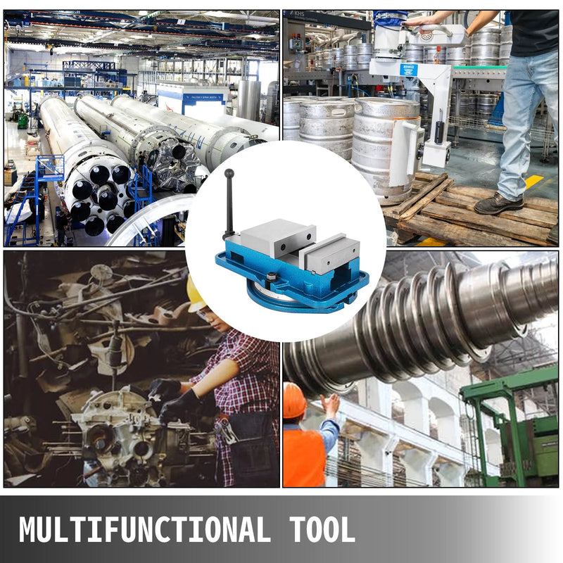 VEVOR 80 mm smagās klases frēzēšanas skrūvspīles ar 360° grozāmu pamatni, augstas precizitātes galda skrūvspīles CNC iekārtām, 80 mm žokļu platums, frēzēšanas un urbšanas skrūvspīles precīzai detaļu apstrādei