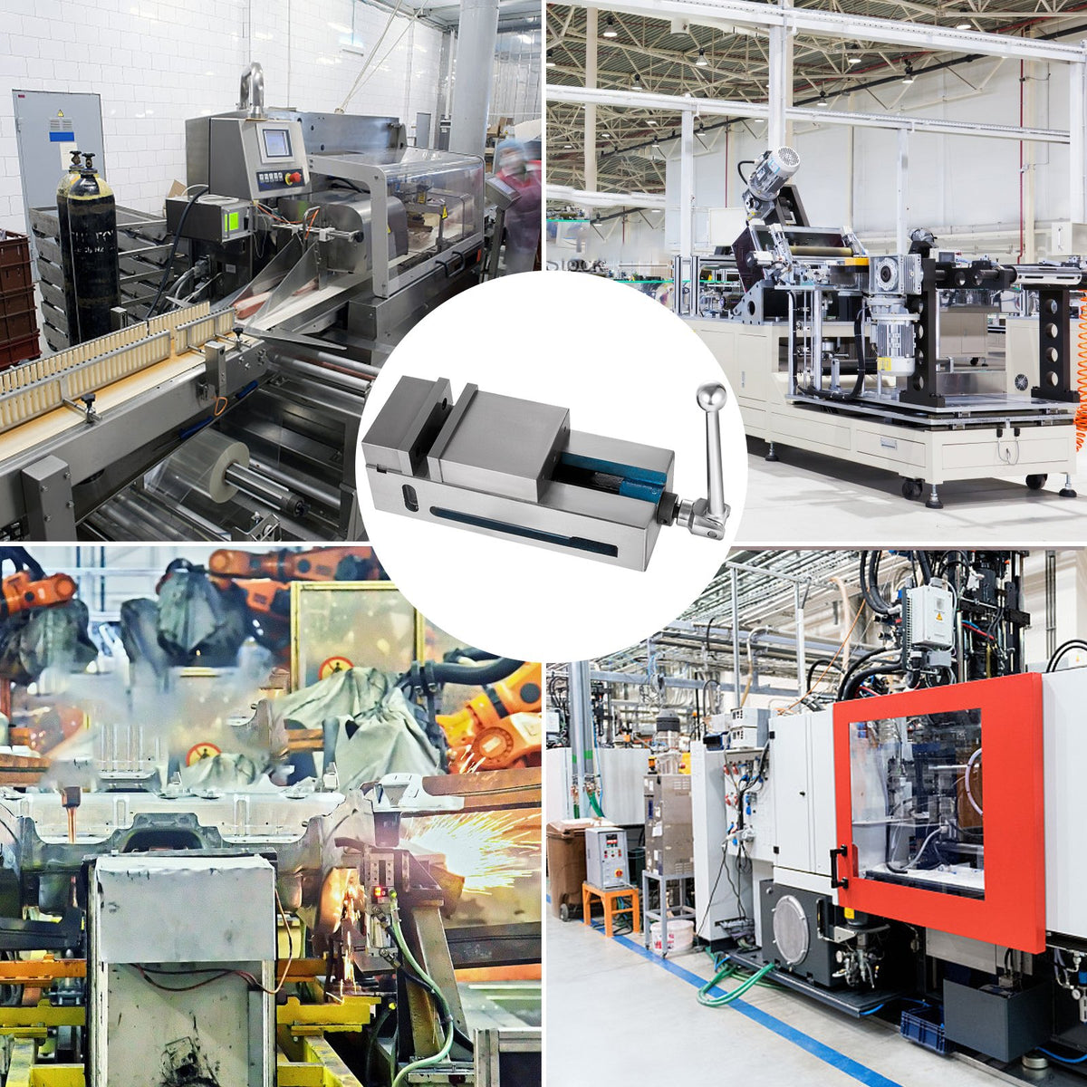VEVOR augstas precizitātes skrūvspīles ar galda stiprinājumu, 10 cm žokļu platums, CNC skrūvspīles ar fiksētu žokli - ZEMLETES.LV