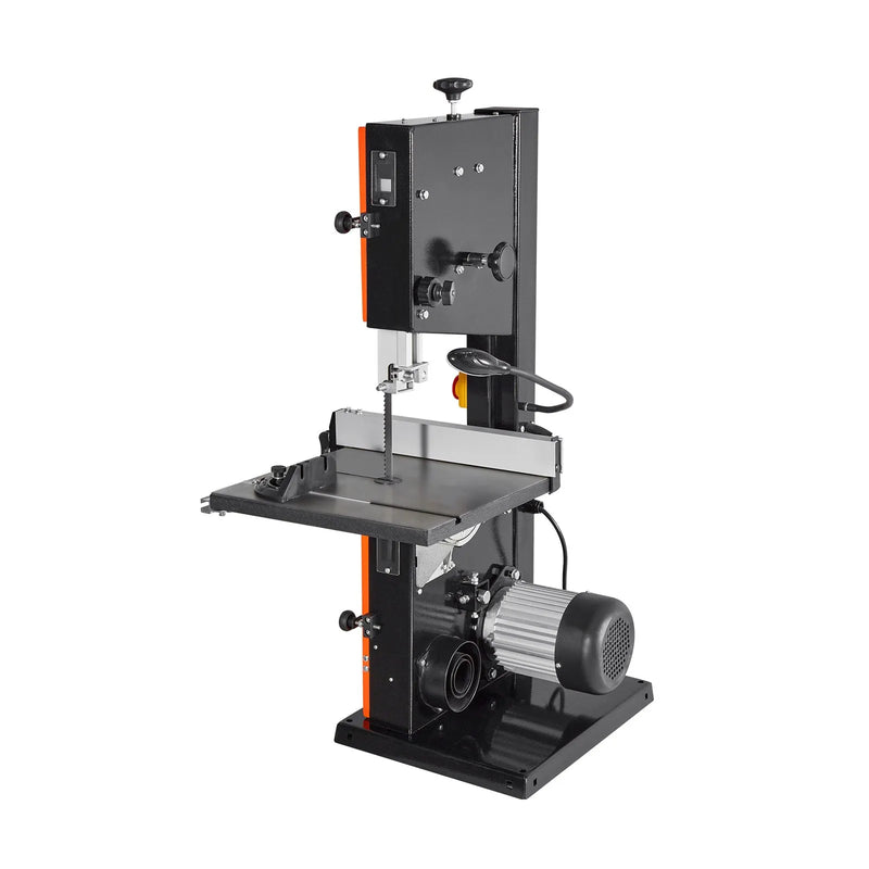 VEVOR lentzāģis kokapstrādei, 254 mm, galda tipa divu ātrumu lentzāģis ar 373 W (0,5 ZS) motoru, maks. griešanas augstums 160 mm, 335 × 340 mm čuguna galds, 360° darba apgaismojums, leņķmērs un paralēlā atdure