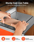 VEVOR lentzāģis kokapstrādei, 254 mm, galda tipa divu ātrumu lentzāģis ar 373 W (0,5 ZS) motoru, maks. griešanas augstums 160 mm, 335 × 340 mm čuguna galds, 360° darba apgaismojums, leņķmērs un paralēlā atdure