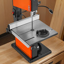 VEVOR lentzāģis kokapstrādei, 254 mm, galda tipa divu ātrumu lentzāģis ar 373 W (0,5 ZS) motoru, maks. griešanas augstums 160 mm, 335 × 340 mm čuguna galds, 360° darba apgaismojums, leņķmērs un paralēlā atdure