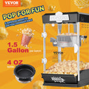 VEVOR galda popkorna aparāts 480 W, 4 oz katls līdz 5,7 l vienā ciklā, ar 3 piederumiem, kino stila, melns - ZEMLETES.LV