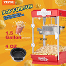 VEVOR galda popkorna aparāts 480 W, 4 oz katls līdz 5,7 l vienā ciklā, ar 3 piederumiem, kino stila, sarkans - ZEMLETES.LV