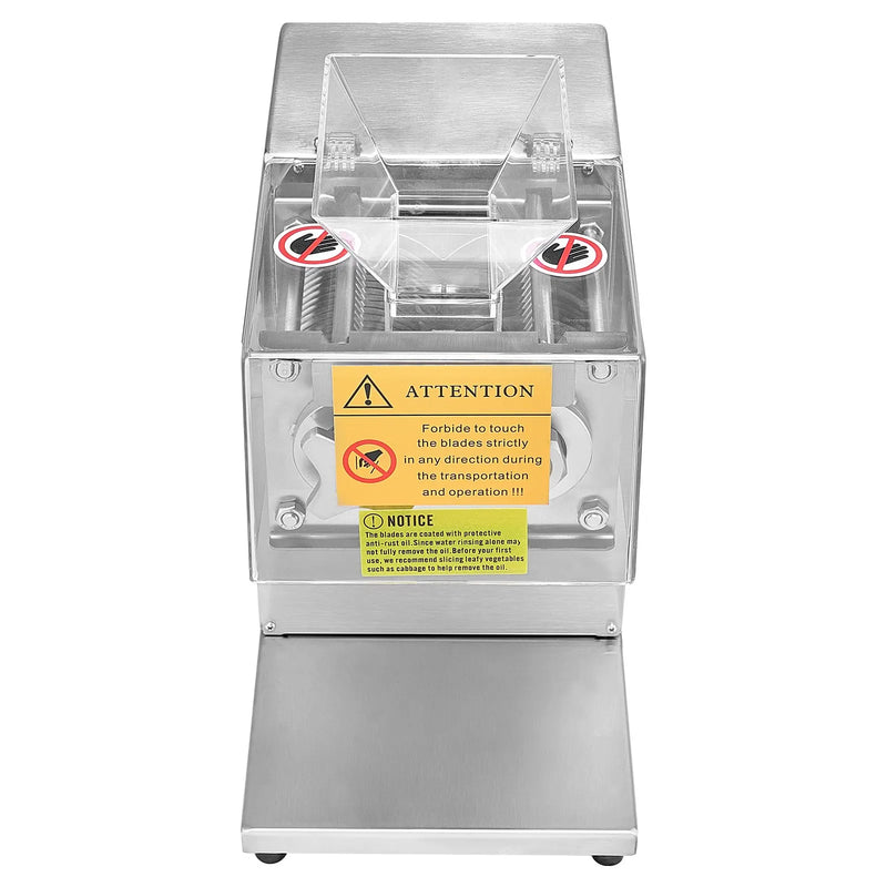 VEVOR gaļas griešanas iekārta 850 W, nerūsējošā tērauda elektriska gaļas griezējmašīna ar 5 mm griešanas biezumu, noņemamiem asmeņiem, ražība līdz 250 kg/h, piemērota mājas virtuvei, restorāniem un lielveikaliem