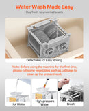 VEVOR gaļas griešanas iekārta 850 W, nerūsējošā tērauda elektriska gaļas griezējmašīna ar 5 mm griešanas biezumu, noņemamiem asmeņiem, ražība līdz 250 kg/h, piemērota mājas virtuvei, restorāniem un lielveikaliem