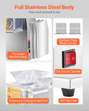 VEVOR gaļas griešanas iekārta 850 W, nerūsējošā tērauda elektriska gaļas griezējmašīna ar 5 mm griešanas biezumu, noņemamiem asmeņiem, ražība līdz 250 kg/h, piemērota mājas virtuvei, restorāniem un lielveikaliem