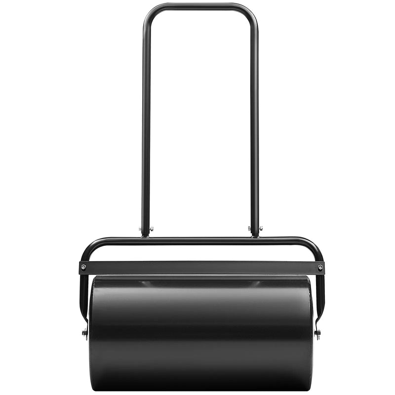 VEVOR zāliena veltnis, 49 l ar smiltīm vai ūdeni pildāms dārza veltnis, tērauda zāliena veltnis ar viegli atveramu uzpildes aizbāzni un U veida ergonomisku rokturi ērtai stumšanai un vilkšanai, zālienam, dārzam, saimniecībai un parkam, melns