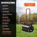 VEVOR zāliena veltnis, 49 l ar smiltīm vai ūdeni pildāms dārza veltnis, tērauda zāliena veltnis ar viegli atveramu uzpildes aizbāzni un U veida ergonomisku rokturi ērtai stumšanai un vilkšanai, zālienam, dārzam, saimniecībai un parkam, melns