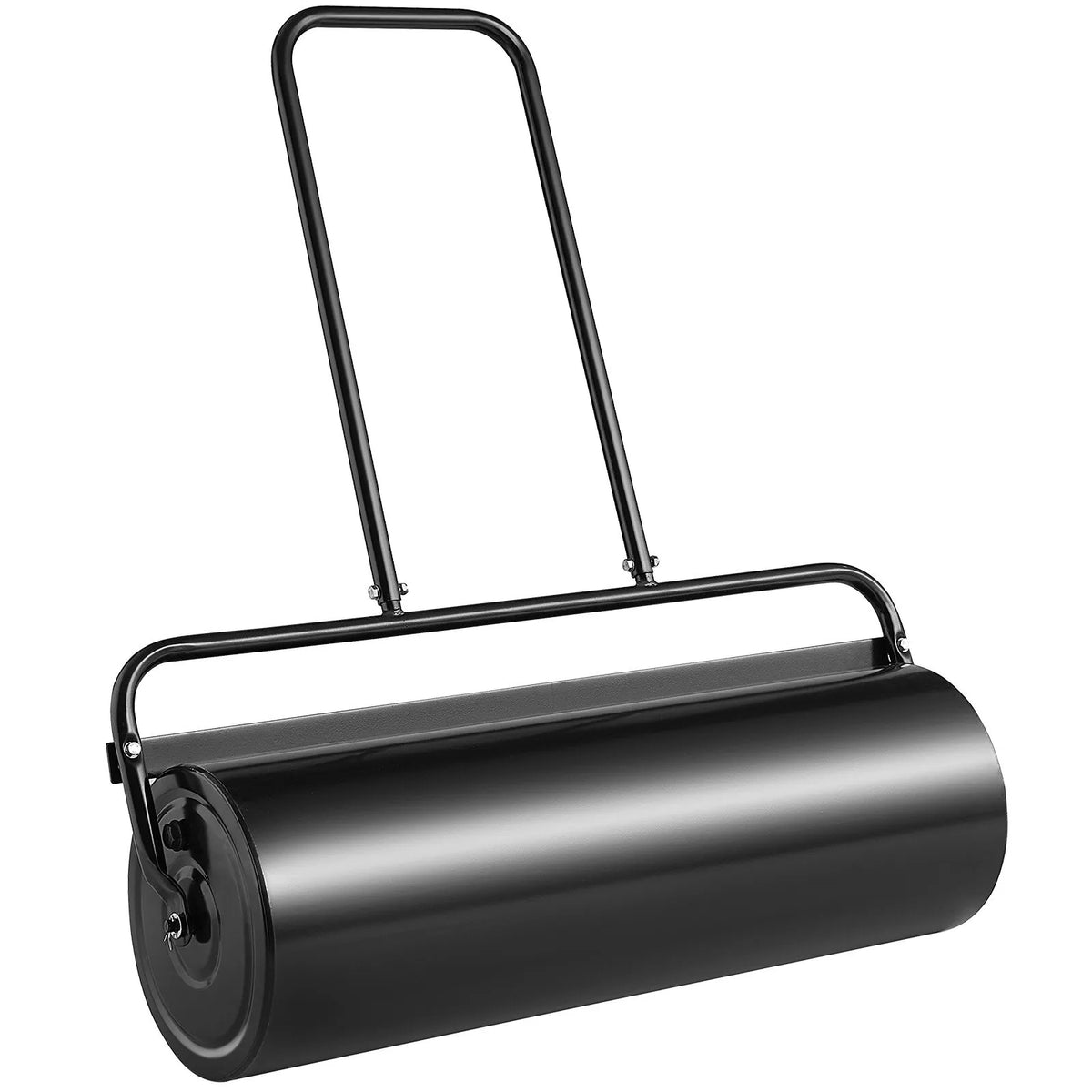 VEVOR Lawn Roller, 64 L Water or Sand Fillable Garden Roller, Steel Lawn Roller with Easy-Turn Fill Cap and U-Shaped Ergonomic Handle for Comfortable Pushing and Pulling, for Lawn, Garden, Farm and Park, Black
