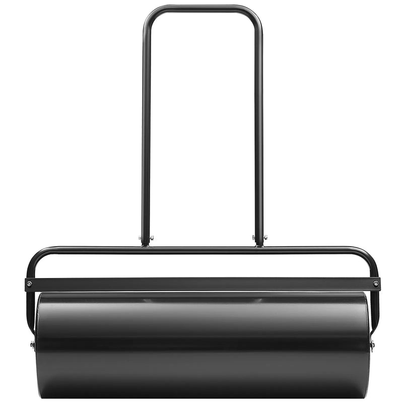 VEVOR zāliena veltnis, 64 l ar smiltīm vai ūdeni pildāms dārza veltnis, tērauda zāliena veltnis ar viegli pagriežamu uzpildes aizbāzni un U veida ergonomisku rokturi ērtai stumšanai un vilkšanai, zālienam, dārzam, saimniecībai un parkam, melns