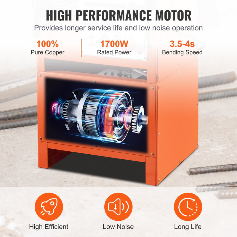 VEVOR 2-in-1 Elektriskais Armatūras Locītājs 1700W – 3 regulējami leņķi līdz 25 mm (