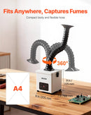 VEVOR lodēšanas dūmu nosūcējs, 3 pakāpju filtrācijas lodēšanas dūmu savācējs ar jaudīgu 180 m³/h gaisa plūsmu un 3 līmeņu ātruma regulēšanu, kompakts galda tipa bezsuku dūmu ekstraktors lodēšanai un DIY metināšanai