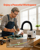 VEVOR lodēšanas dūmu nosūcējs, 3 pakāpju filtrācijas lodēšanas dūmu savācējs ar jaudīgu 180 m³/h gaisa plūsmu un 3 līmeņu ātruma regulēšanu, kompakts galda tipa bezsuku dūmu ekstraktors lodēšanai un DIY metināšanai