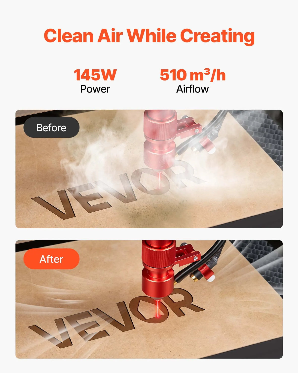 VEVOR Soldering Fume Extractor 510 m³/h with 4-Stage Filtration, 10 Speeds, Remote Control