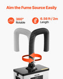 VEVOR lodēšanas dūmu nosūcējs, uzlabota 4 pakāpju filtrācija, lodēšanas dūmu savācējs ar jaudīgu 510 m³/h nosūkšanu, 10 ātrumu regulēšana un tālvadība, bezsuku dūmu ekstraktors lāzergravēšanai un 3D drukai