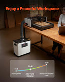 VEVOR lodēšanas dūmu nosūcējs, uzlabota 4 pakāpju filtrācija, lodēšanas dūmu savācējs ar jaudīgu 510 m³/h nosūkšanu, 10 ātrumu regulēšana un tālvadība, bezsuku dūmu ekstraktors lāzergravēšanai un 3D drukai