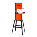 VEVOR lentzāģis ar statīvu, 254 mm divu ātrumu galda lentzāģis, 373 W (0,5 ZS), maks. griešanas augstums 160 mm, 335 × 340 mm čuguna galds ar 360° darba apgaismojumu, leņķmēru un vadotni kokapstrādei