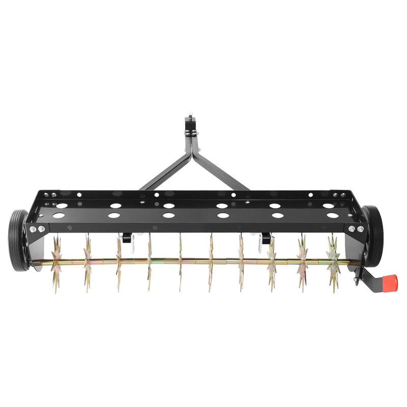 VEVOR velkamais zāliena aerators ar universālu sakabi, 102 cm darba platums, 68 kg slodzes ietilpība, izturīga un rūsas noturīga konstrukcija, aerācijas instruments ar paplāti traktoriem un zāliena tehnikai - ZEMLETES.LV